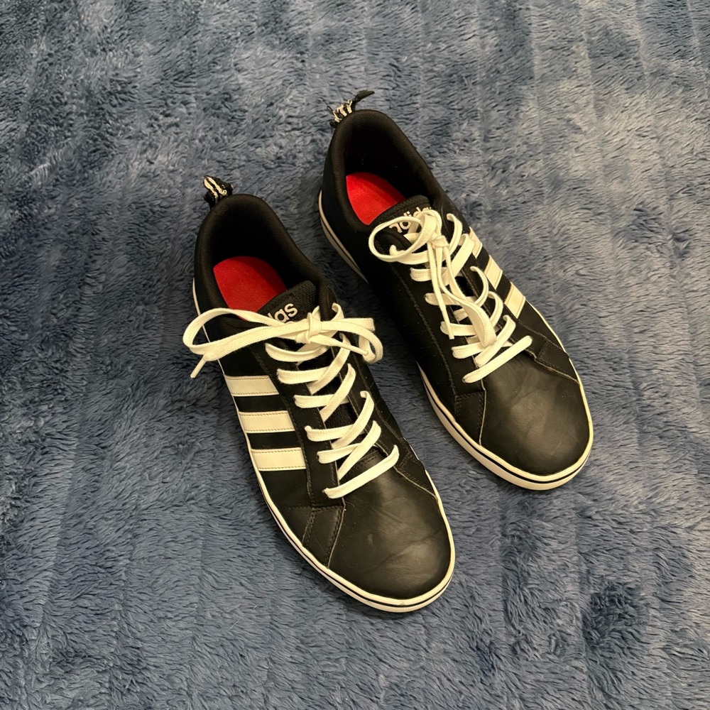 Adidas Black with White Stripe Sneakers